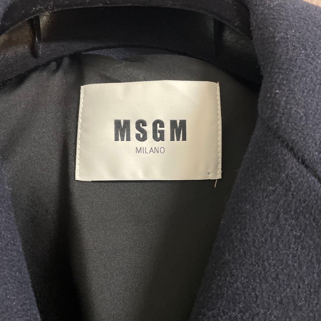 MSGM ネイビー ダッフルコート ウール