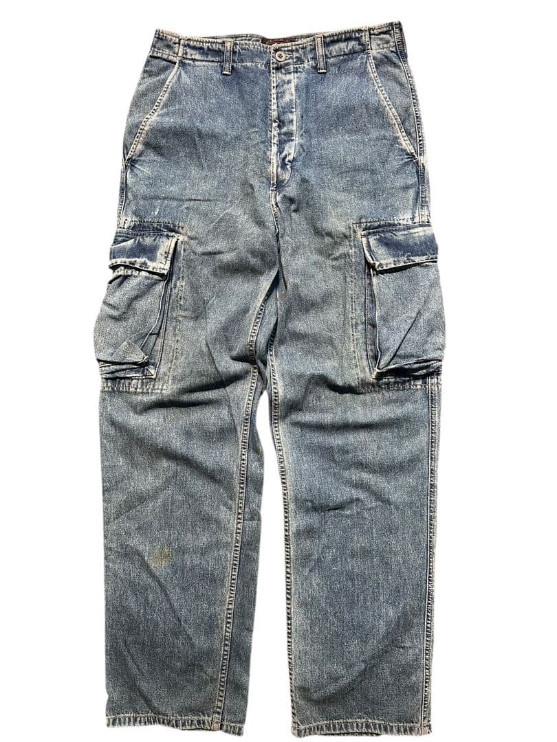 希少USA製 W30 RRL ダブルアールエル ウォッシュデニムカーゴパンツ