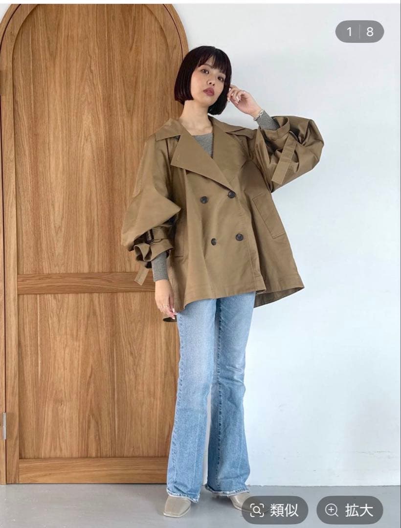 新品タグ付Apart byあいか企画キャンディースリーブショートトレンチコート