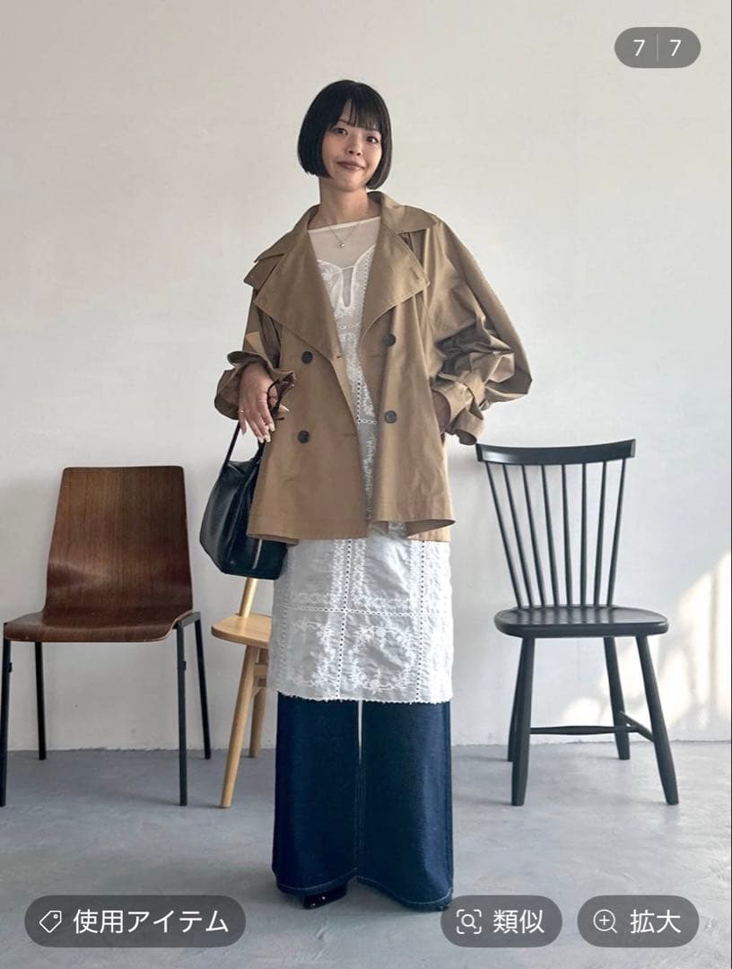 新品タグ付Apart byあいか企画キャンディースリーブショートトレンチコート