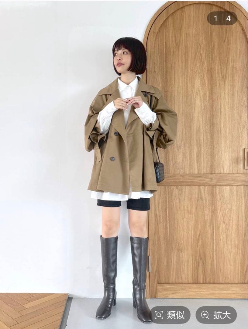 新品タグ付Apart byあいか企画キャンディースリーブショートトレンチコート