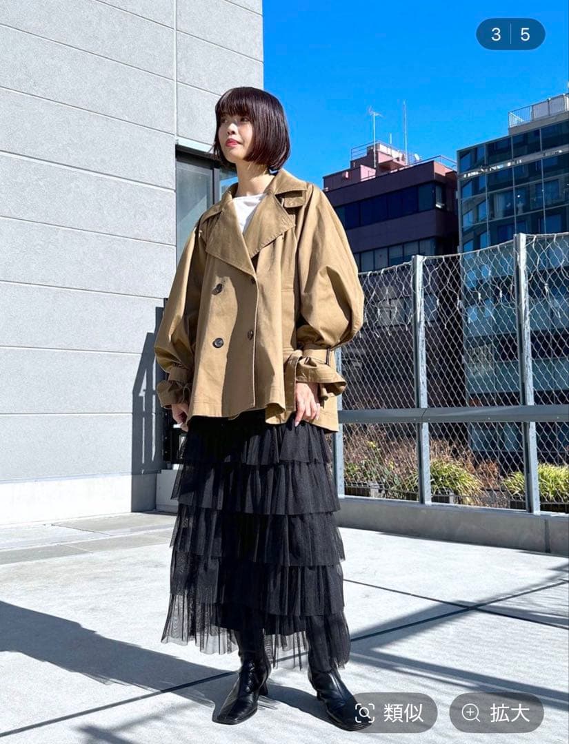 新品タグ付Apart byあいか企画キャンディースリーブショートトレンチコート