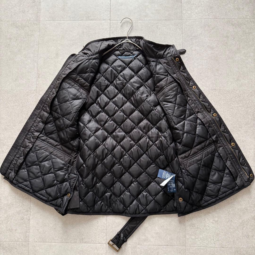 ラルフローレン　ダウンベスト　キルティング　黒　ベルト　ゴールド金具　M