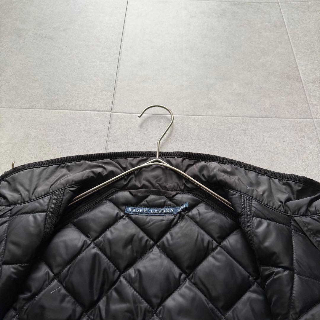 ラルフローレン　ダウンベスト　キルティング　黒　ベルト　ゴールド金具　M