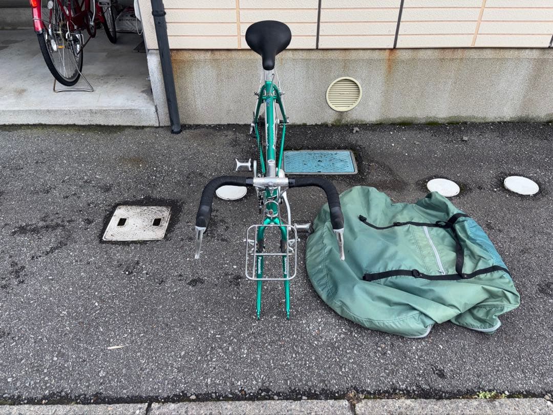 Panasonic ツーリングロードバイクグリーン カバー付き