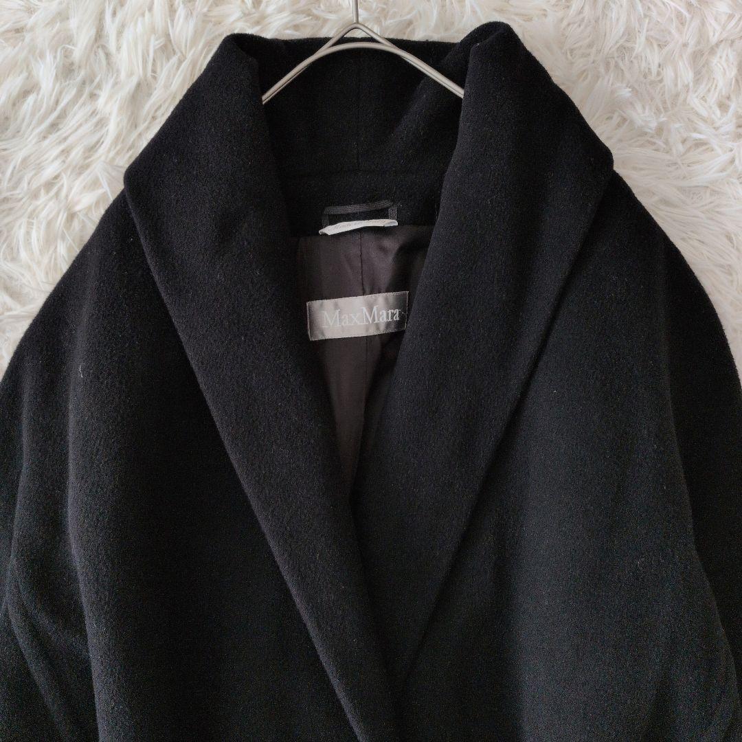 マックスマーラꕤヴァージンウール ベルト付 ロングコート 女優襟 ショールカラー