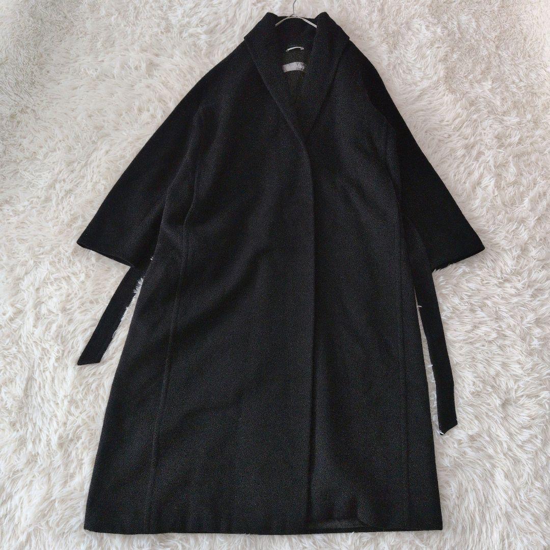 マックスマーラꕤヴァージンウール ベルト付 ロングコート 女優襟 ショールカラー