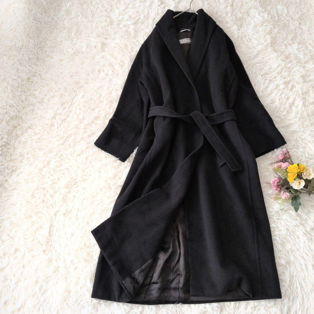 マックスマーラꕤヴァージンウール ベルト付 ロングコート 女優襟 ショールカラー