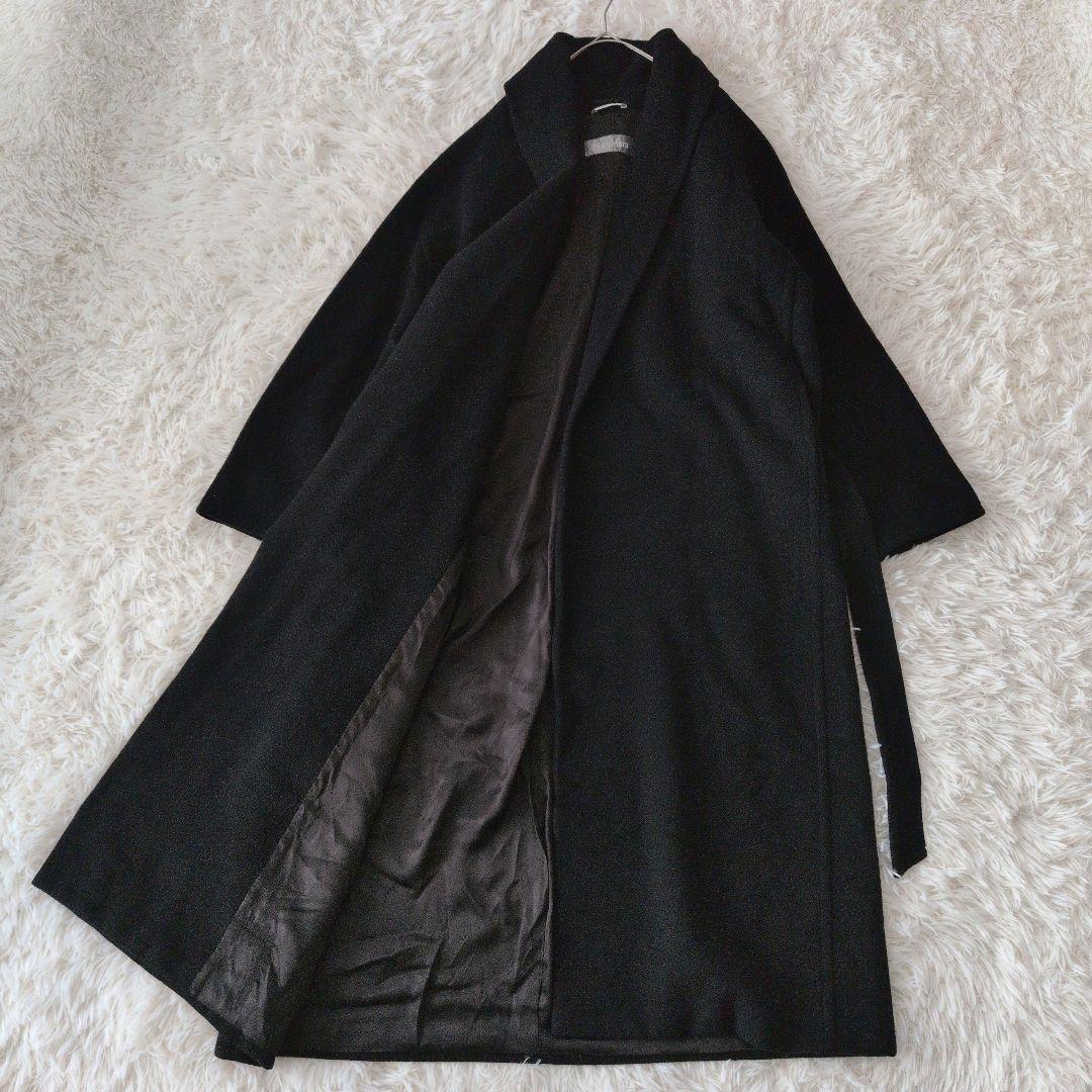 マックスマーラꕤヴァージンウール ベルト付 ロングコート 女優襟 ショールカラー