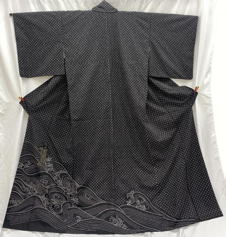 【値下げ】401mh7●菅原工房 菅原結 漢方染訪問着 紬 総刺繍 ふくよか