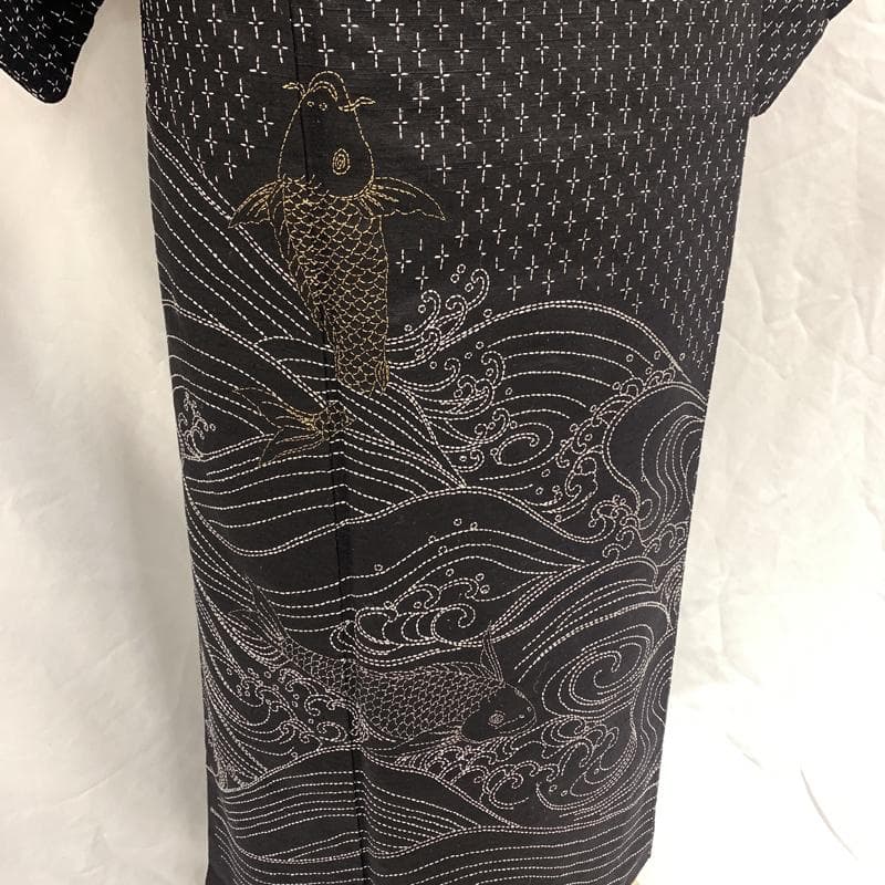 【値下げ】401mh7●菅原工房 菅原結 漢方染訪問着 紬 総刺繍 ふくよか