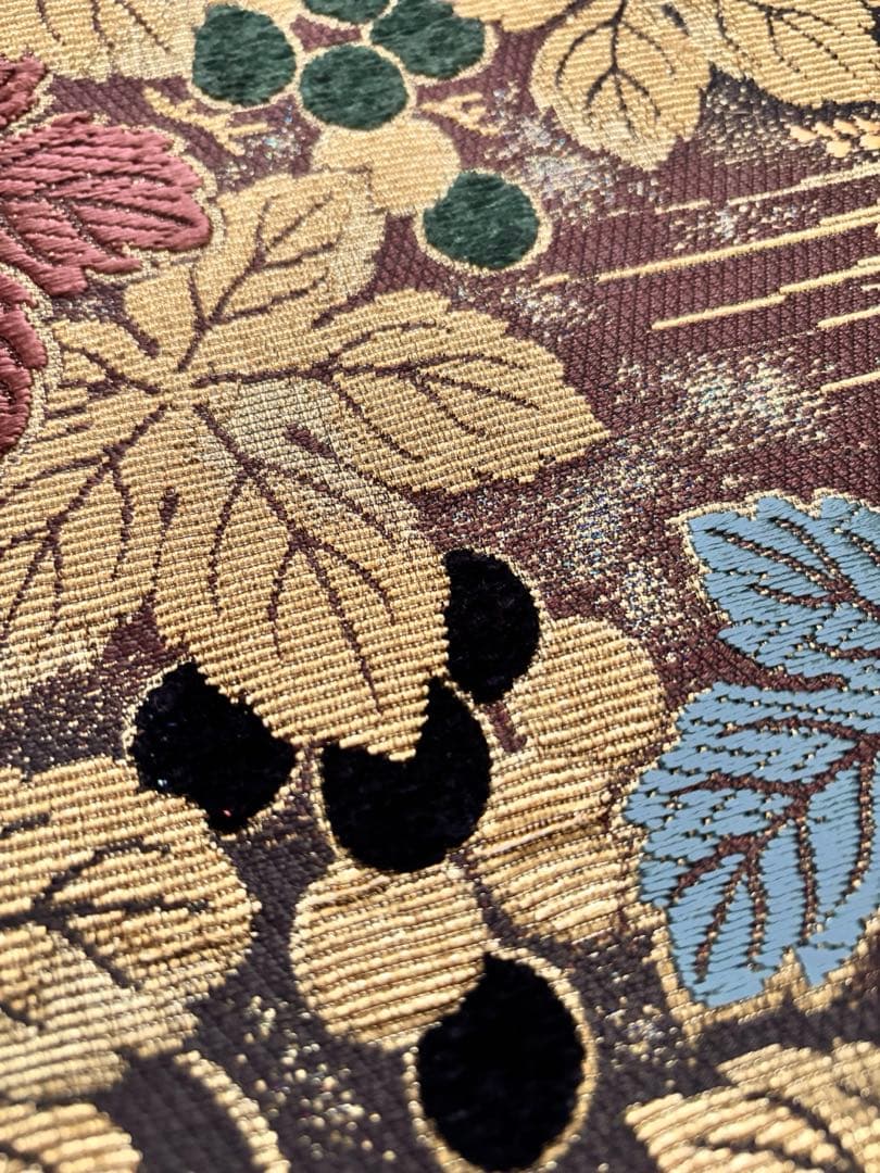 金華山織　五穀豊穣　全通袋帯　金糸