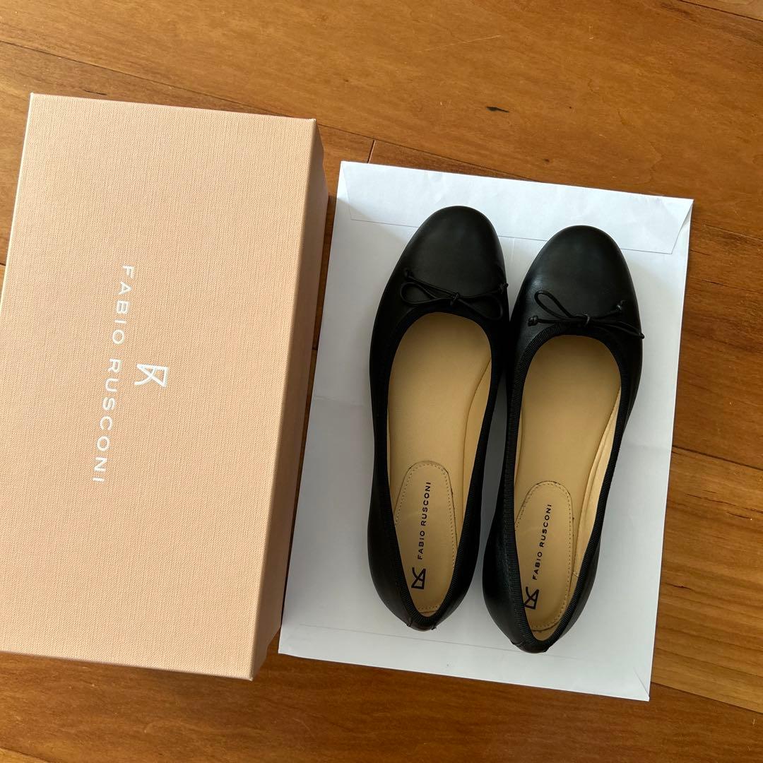 FABIO RUSCONI ブラック バレエシューズ　38