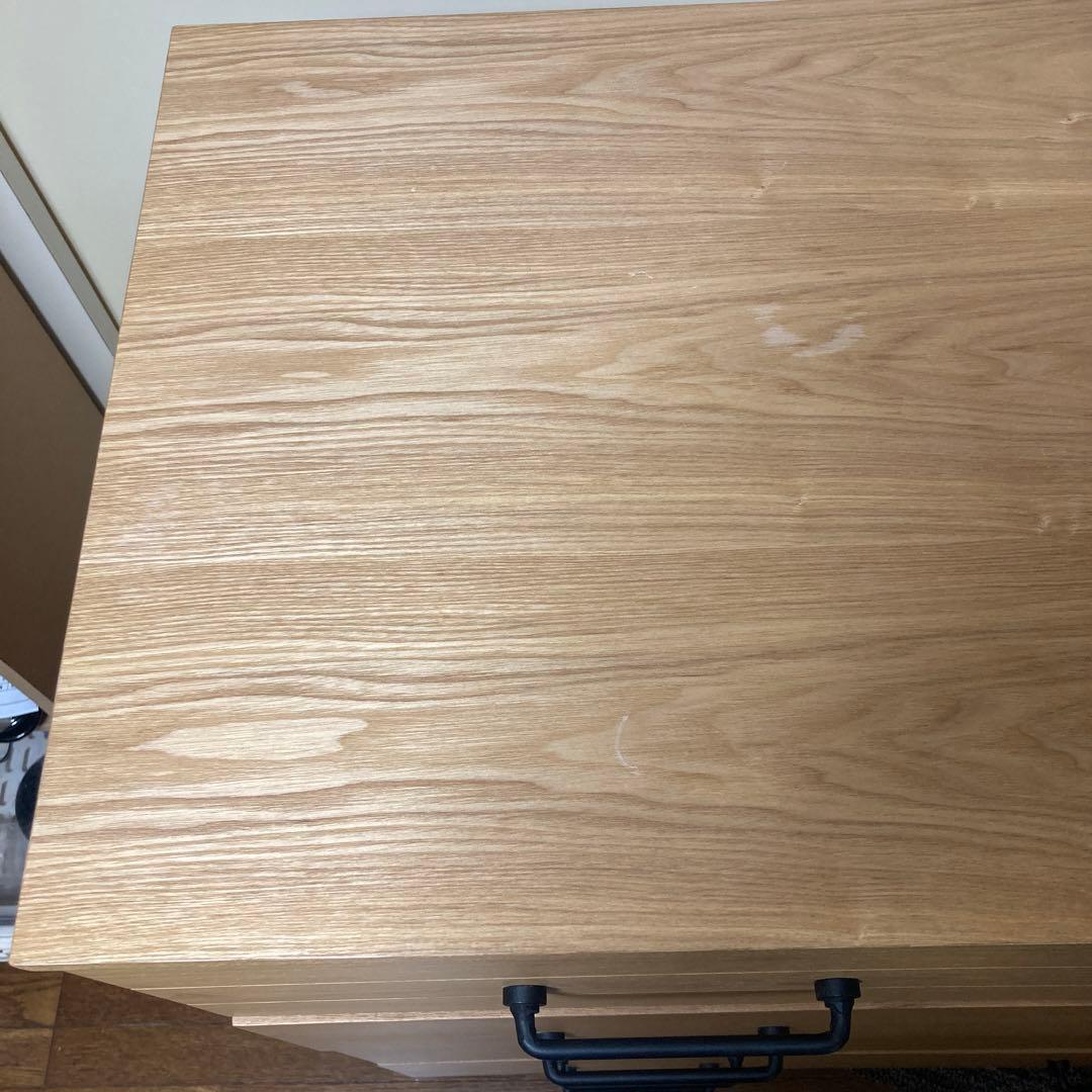 LOWYA 木製チェスト 整理箪笥 タンス4段 引き出し5個 88×42×102