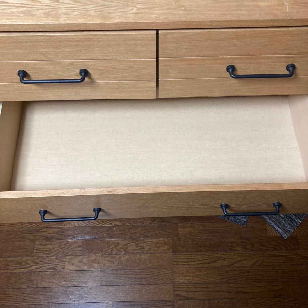 LOWYA 木製チェスト 整理箪笥 タンス4段 引き出し5個 88×42×102