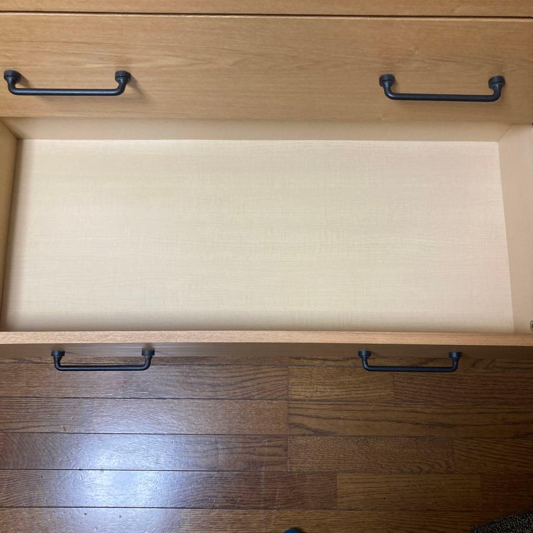 LOWYA 木製チェスト 整理箪笥 タンス4段 引き出し5個 88×42×102