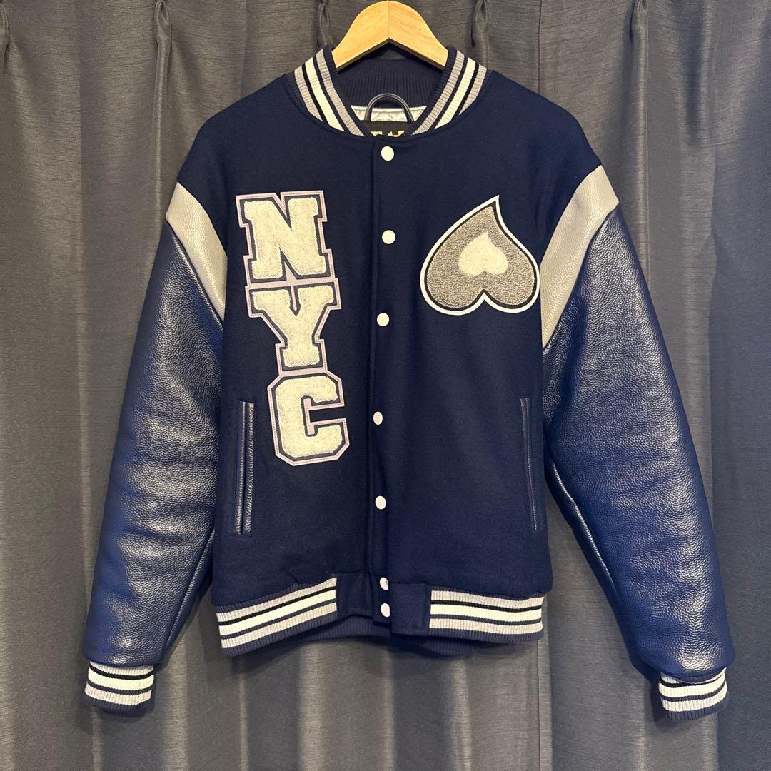 NYCロゴ スタジャン ネイビー