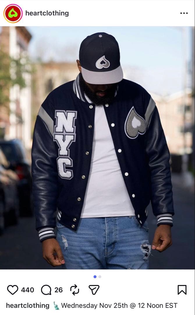 NYCロゴ スタジャン ネイビー