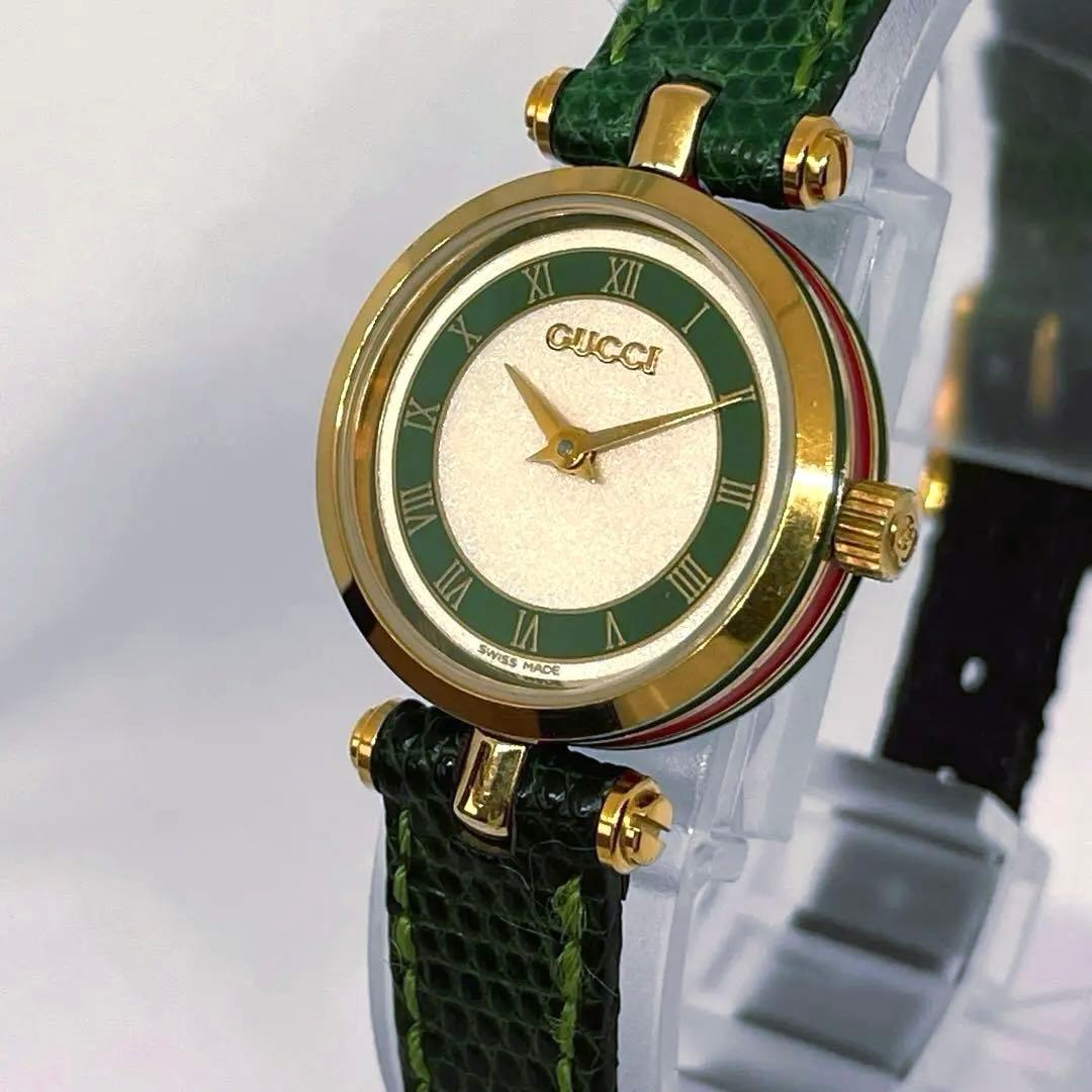 GUCCI グッチ シェリーライン ラメ文字盤 箱 保証書付き 稼働 美品