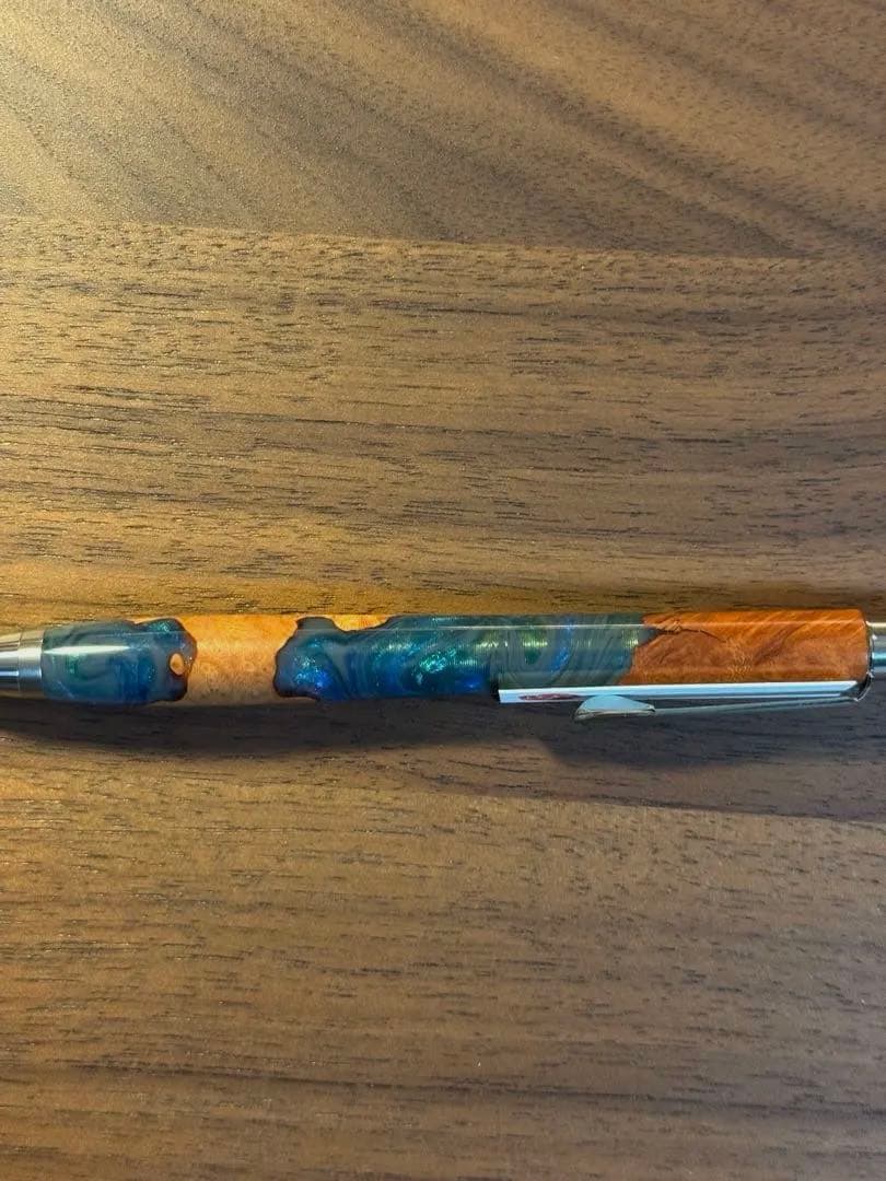 朱椿粋（あけつばき）ハーモニックウッド　ボールペンプライヤーブルーレジン　周年