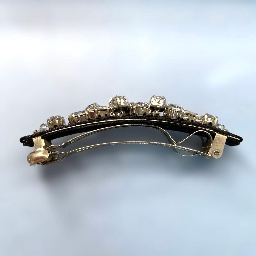 コンプレックスビズクリスタルフォーマルブラックバレッタシックな浴衣ヘア