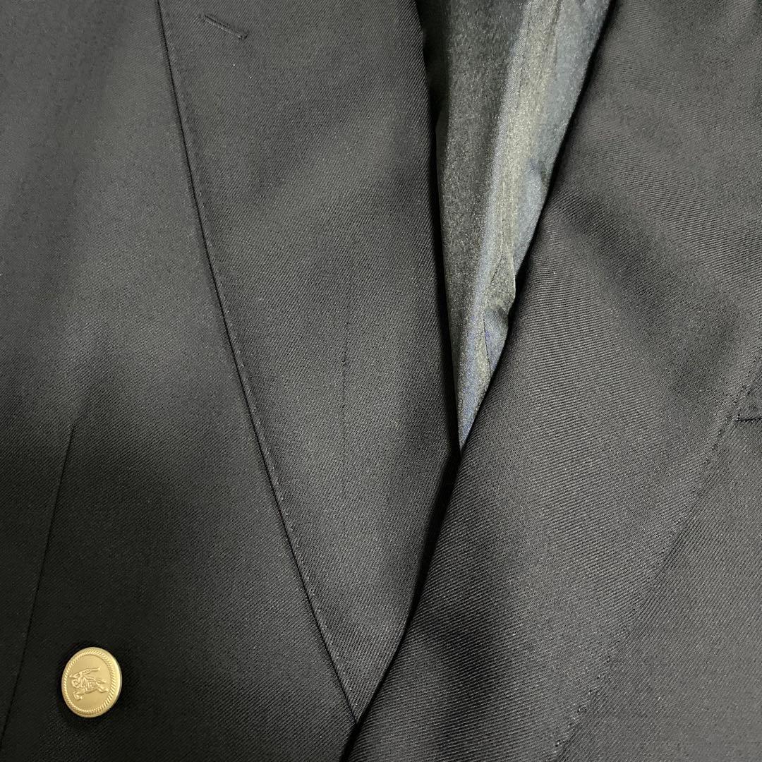 【高級デザイン】Burberry 金ボタン　セットアップ　ダブル　ネイビー