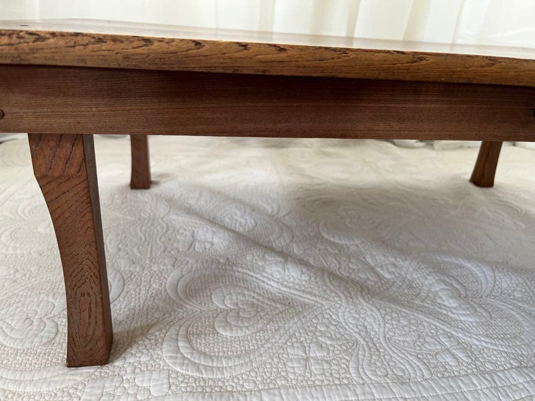 レトロな木製 長方形座卓 折りたたみ式