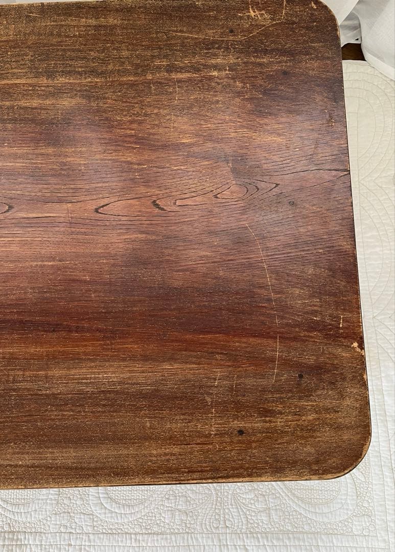 レトロな木製 長方形座卓 折りたたみ式