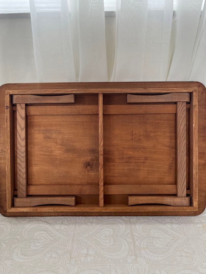 レトロな木製 長方形座卓 折りたたみ式