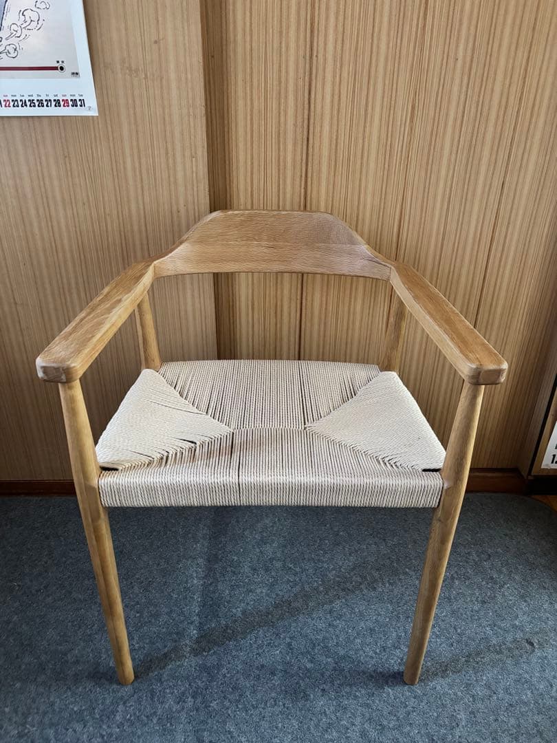 値下げ不可愛知県刈谷市/木製アームチェア ペーパーコードチェア/送料込み