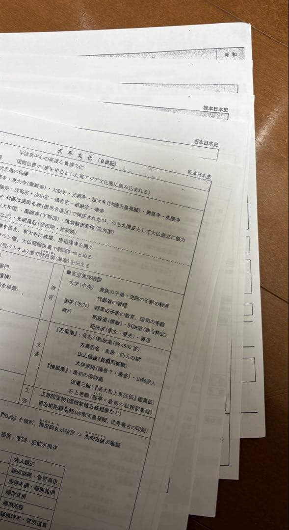 河合塾　日本史　坂本勝義先生　プリント