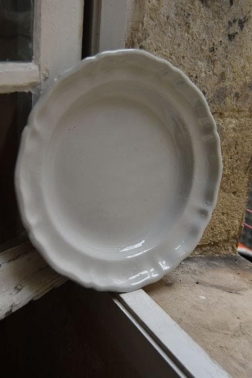 超美品　18/19世紀　ムスティエ　花リム大皿　×印　フランスアンティーク