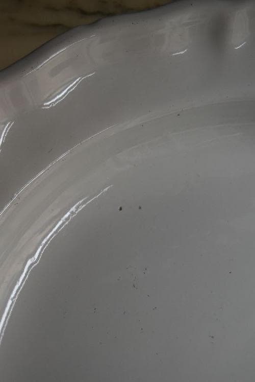 超美品　18/19世紀　ムスティエ　花リム大皿　×印　フランスアンティーク