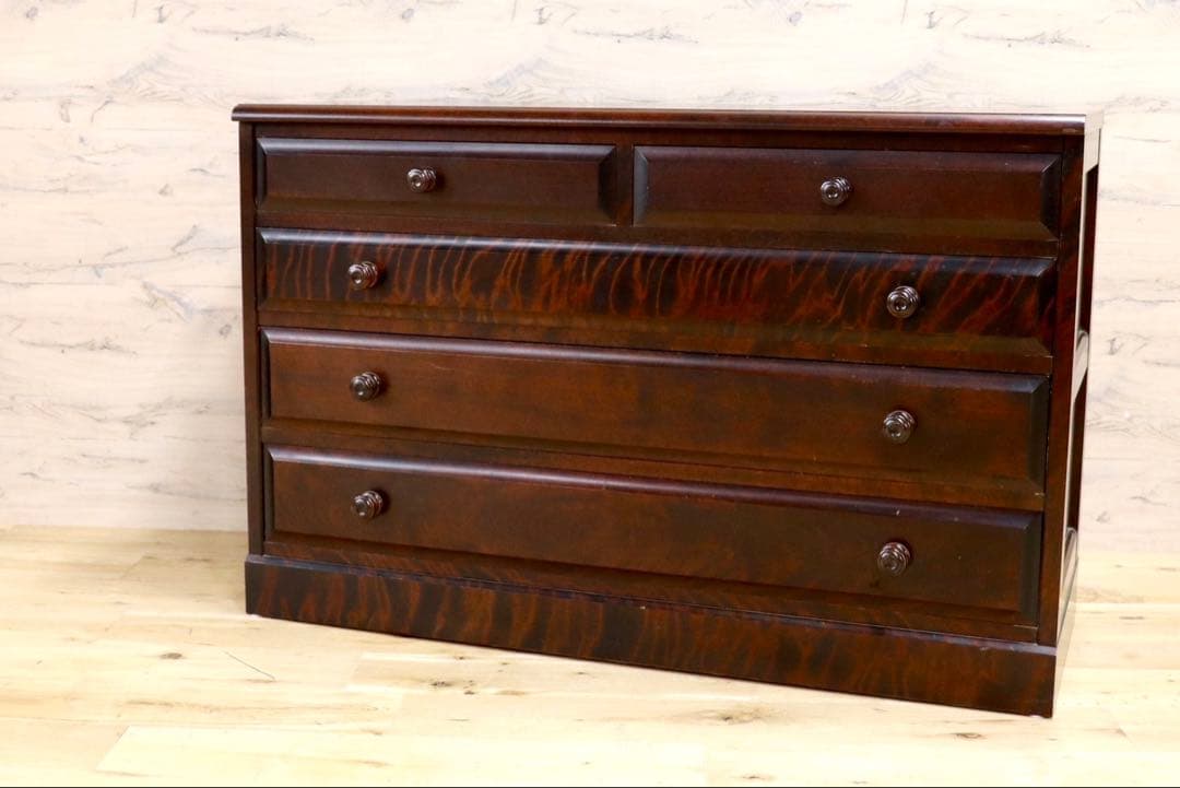 GMHK663○北海道民芸家具 4段チェスト 整理箪笥 収納家具 チェスト 樺材