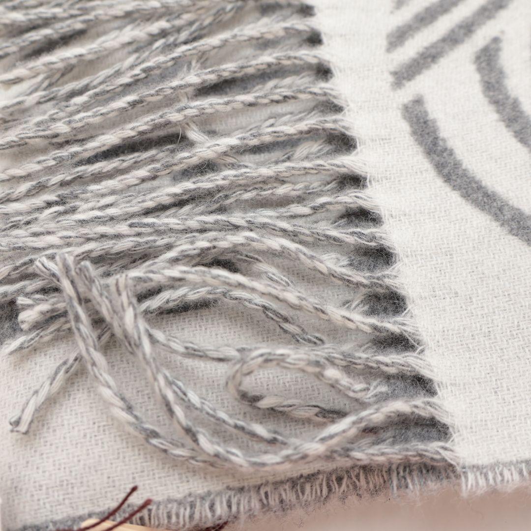 未使用 エルメス マフラー カシミヤ グレー系