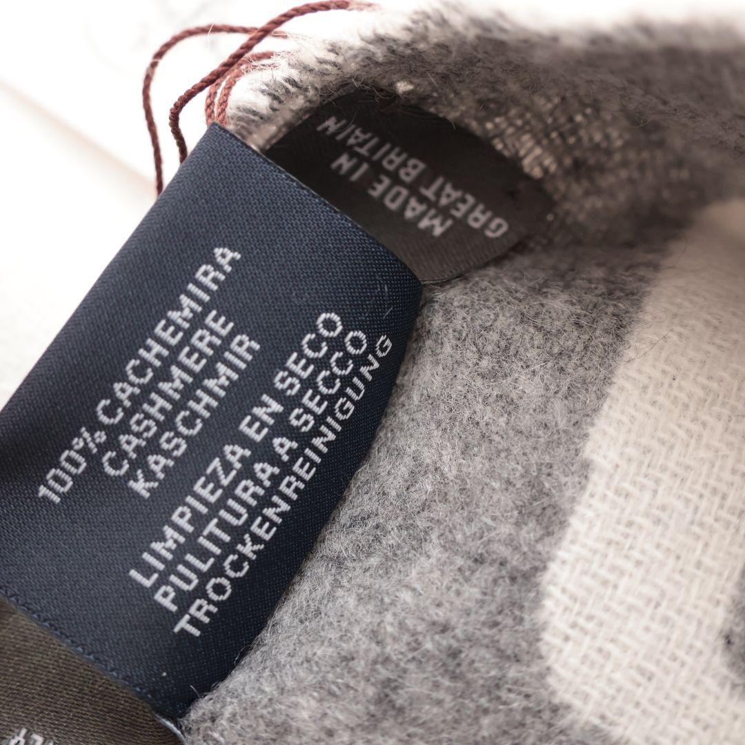 未使用 エルメス マフラー カシミヤ グレー系