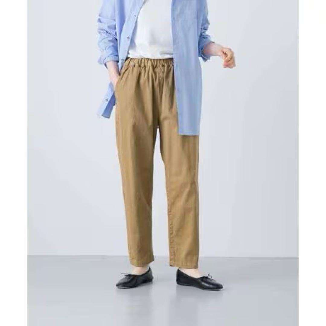 美品／kagure かぐれ　コットンストレッチイージーパンツ　ベージュ