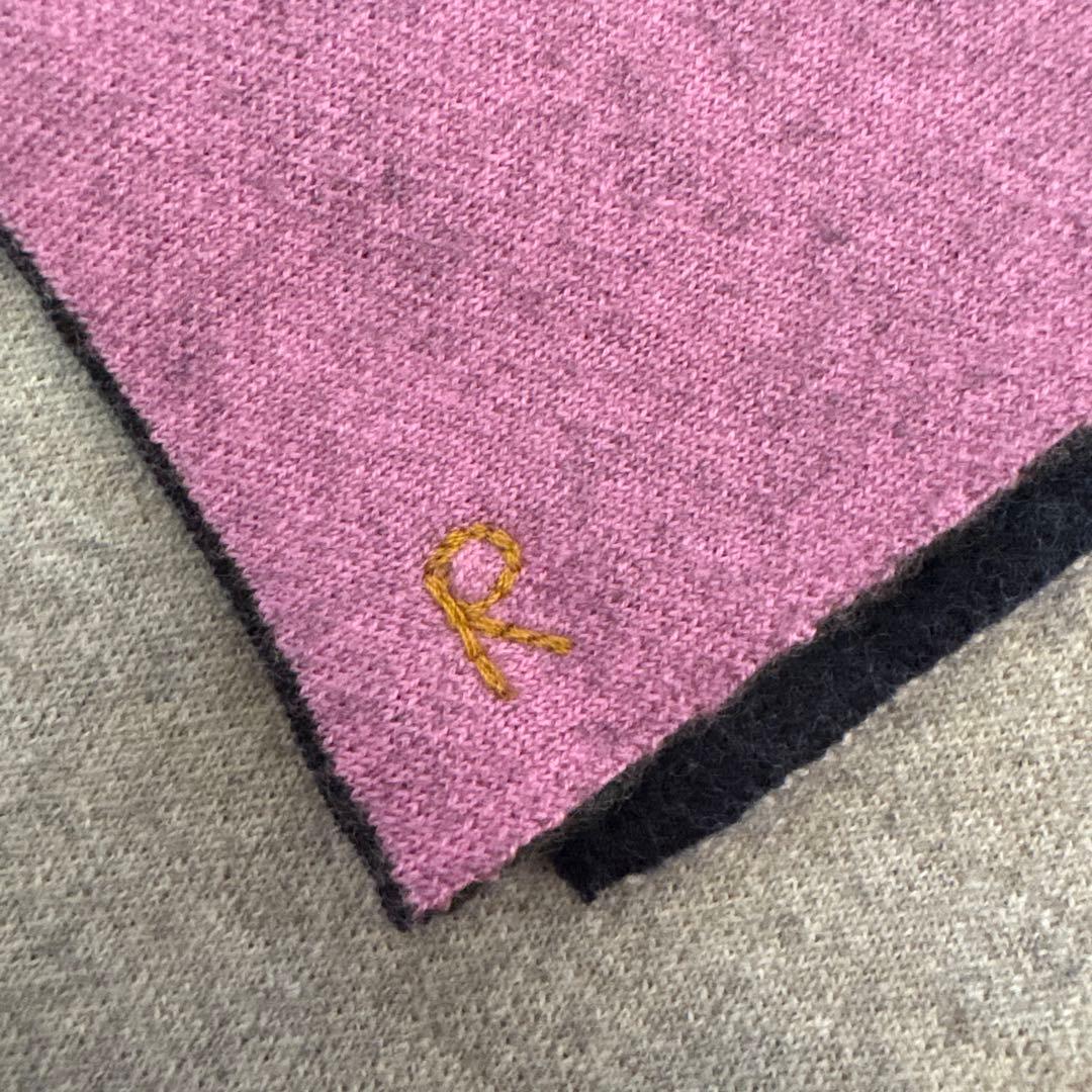 45R（フォーティーファイブアール）フロートダブルフェイスマフラー・生成×ピンク