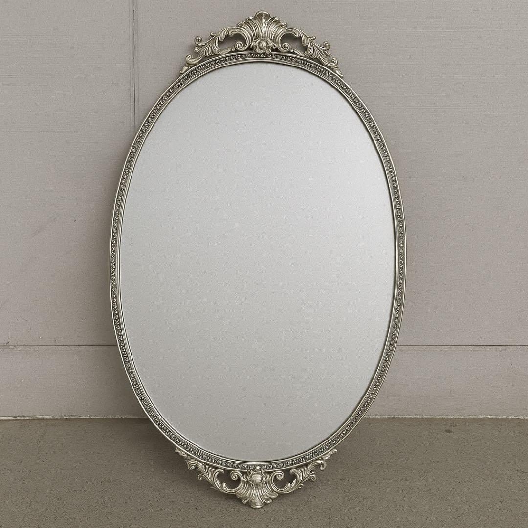 ✦豪華装飾✦ 楕円ヴィンテージ大型ミラー 貴族風 ロココ調デザイン　バロック調