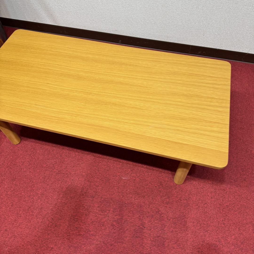 東京23区送料無料　無地良品木製ローテーブル　使用期間一ヶ月　極美品オーク材