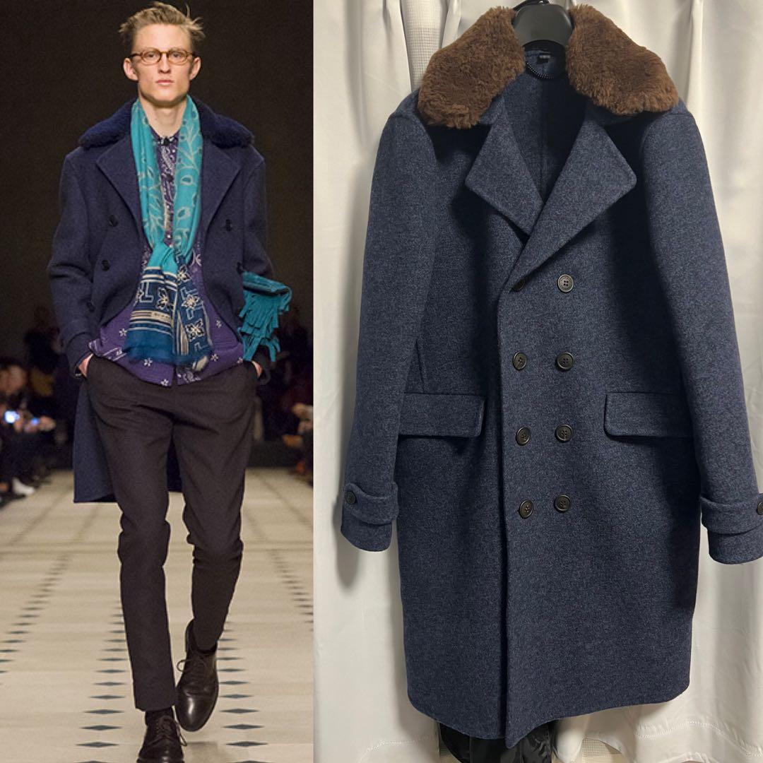 超希少 BURBERRY バーバリー 最高級ライン 襟ムートン コート Y2K