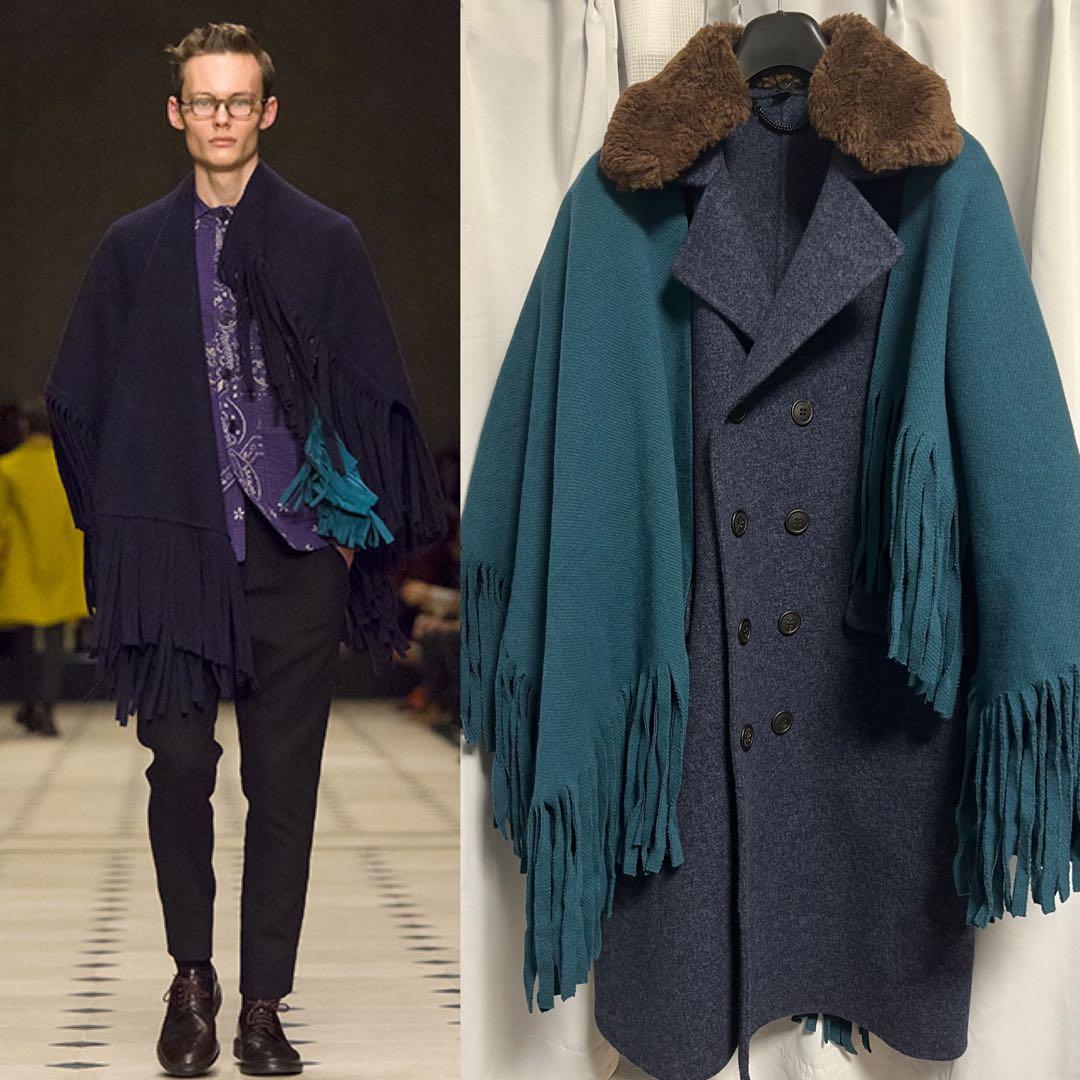 超希少 BURBERRY バーバリー 最高級ライン 襟ムートン コート Y2K