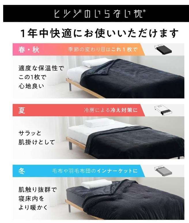 ヒツジのいらない毛布 あったか毛布 暖かい 加重 黒 ヒツジのいらないシリーズ