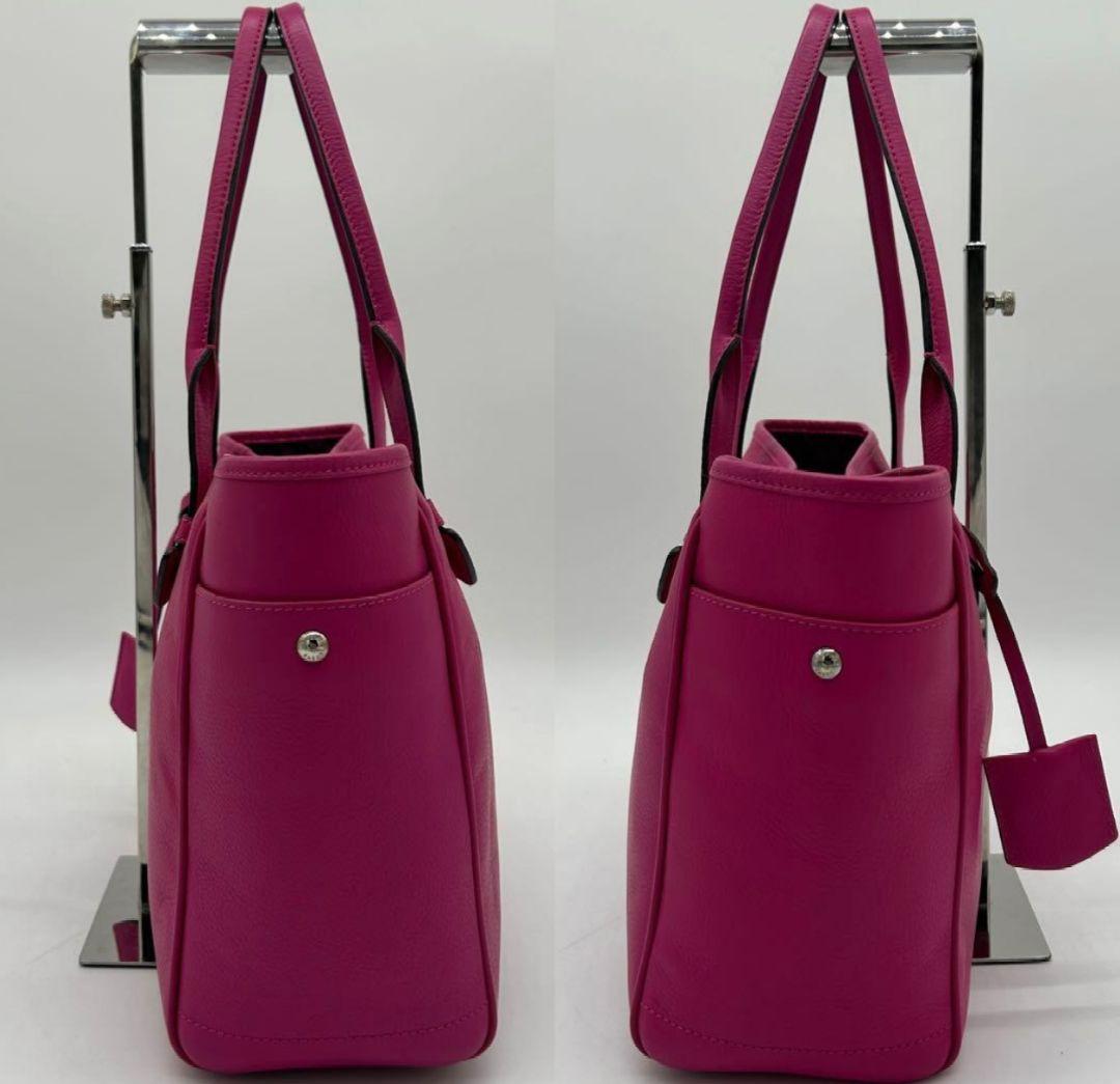 【美品 A4可】ロエベ ヘリテージ トートバッグ レザー ピンク 大容量