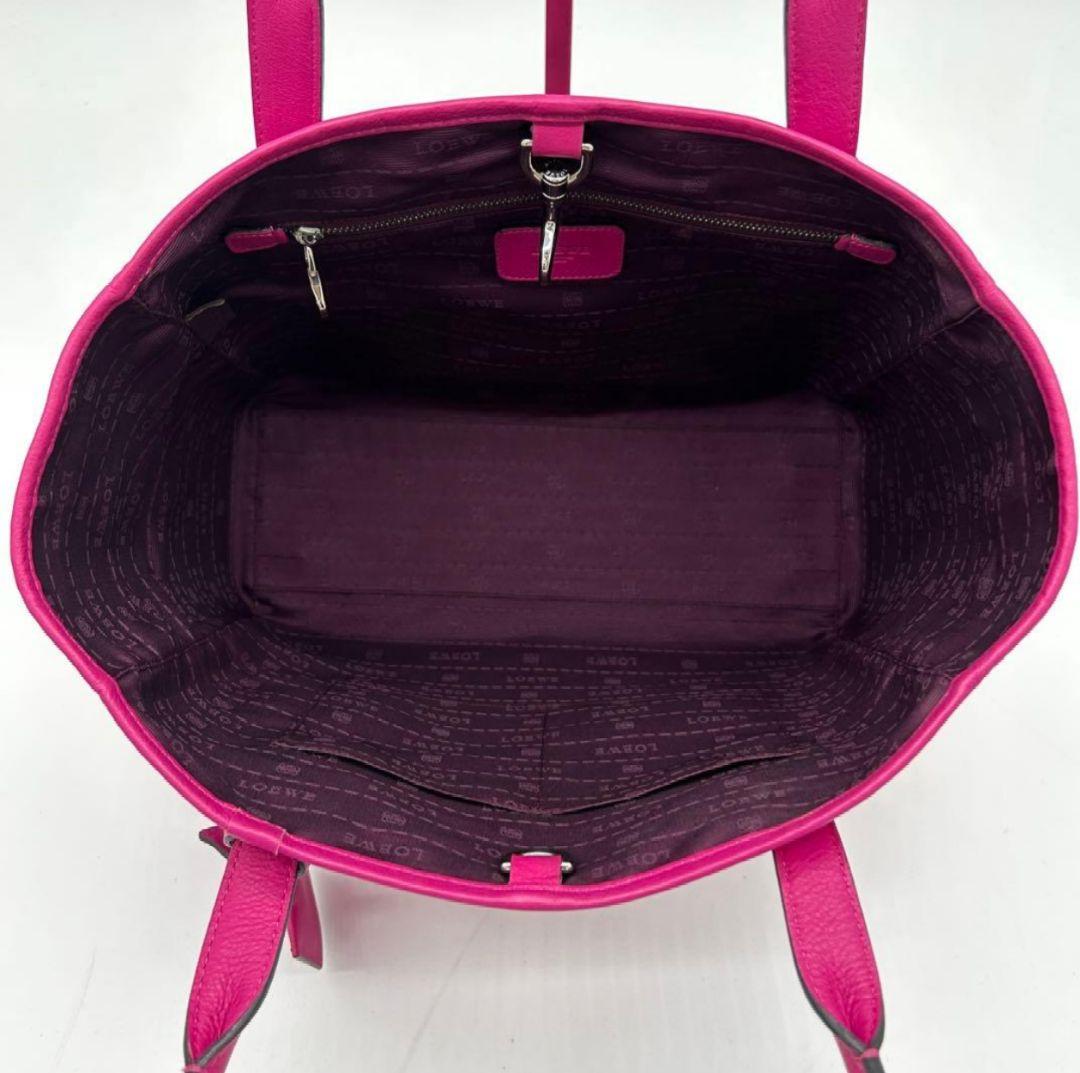 【美品 A4可】ロエベ ヘリテージ トートバッグ レザー ピンク 大容量