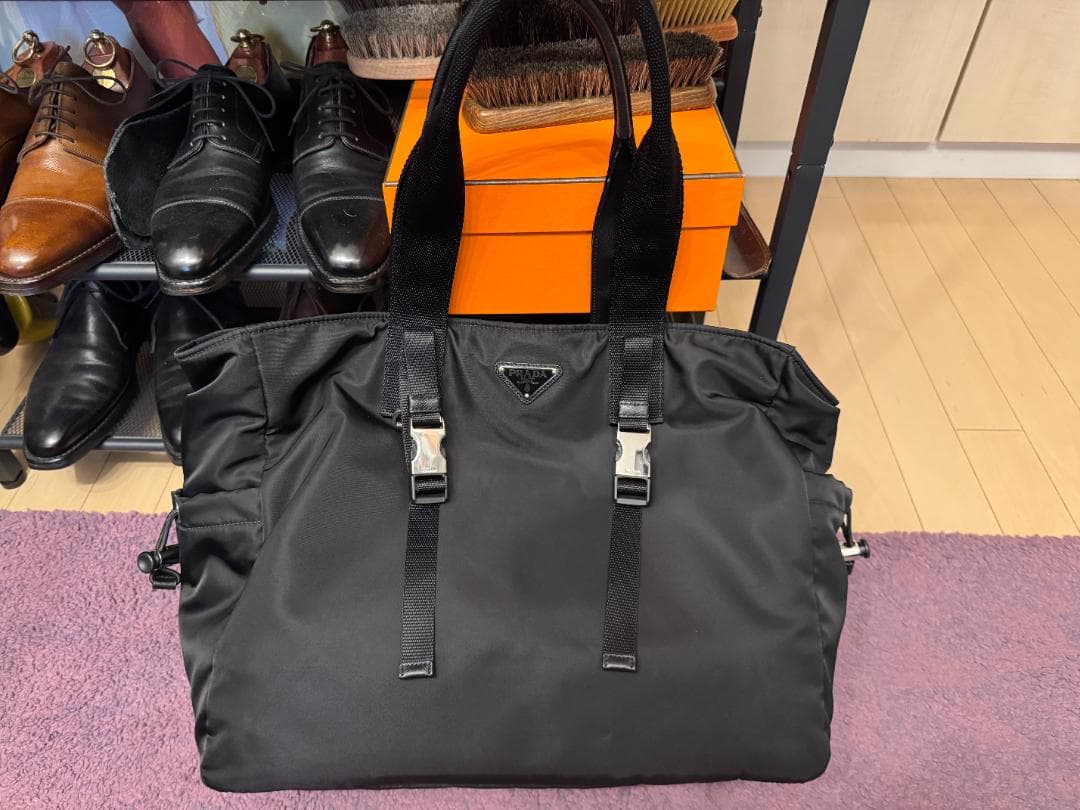 ブラックナイロン トートバッグ