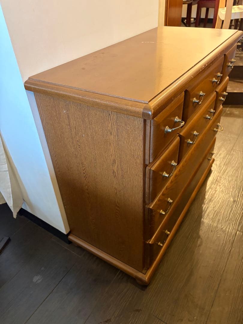 木製チェスト 8段引き出しアンティーク 収納家具 ヴィンテージ※天板傷あり