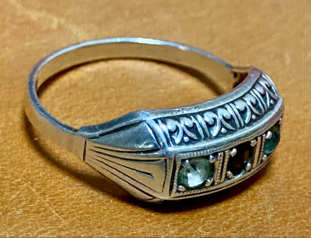 Vintage 835シルバー スリーストーンリング