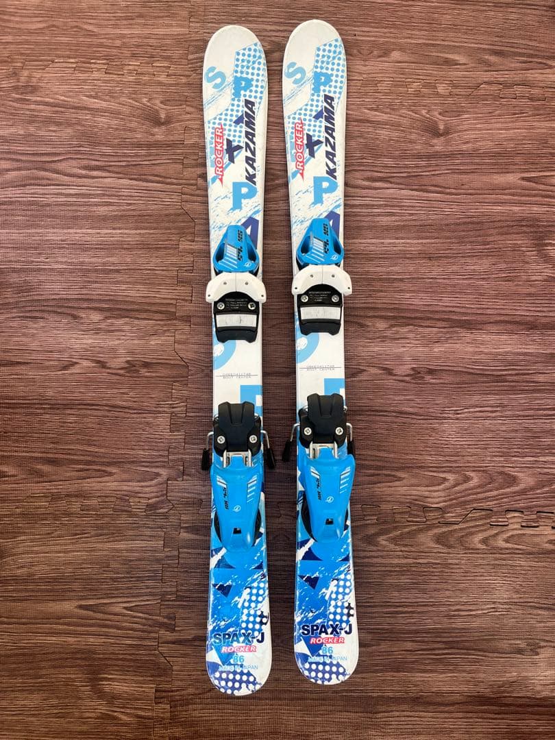 hedgehog　スキー 86cm 青/白 ポール付き　ブーツ16.0cm