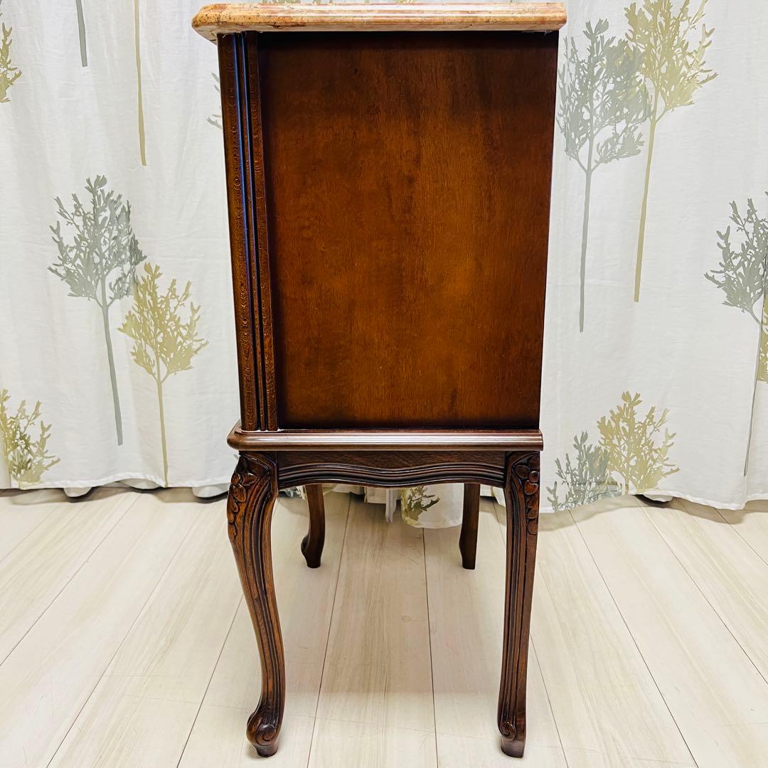 クラウディオ 猫脚 3段チェスト アンティーク イタリア製 大理石 天板